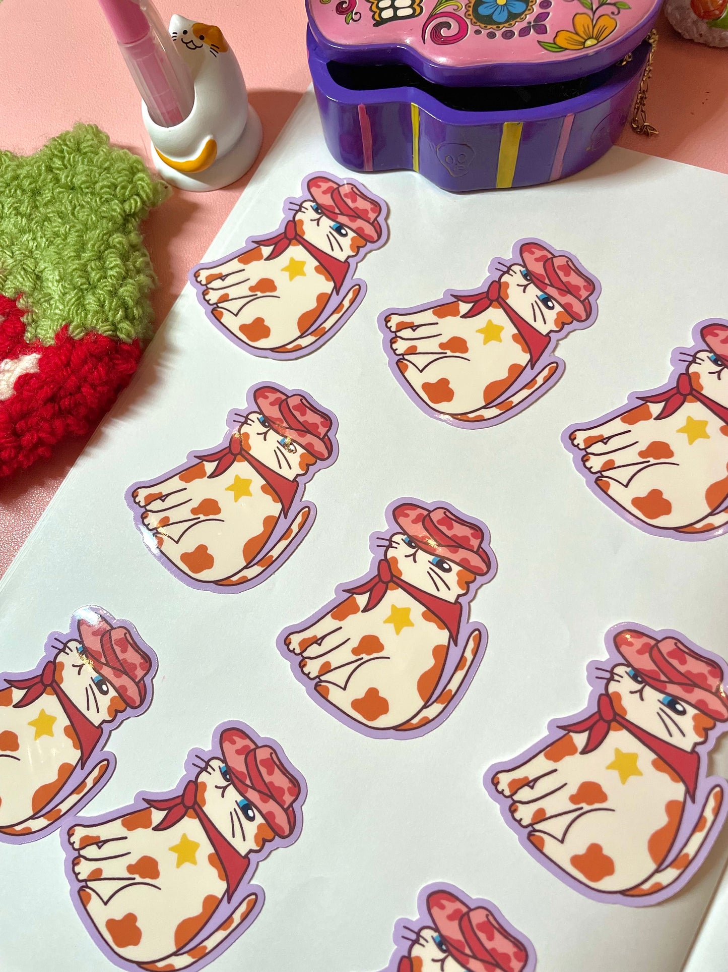 Cowgirl Cat Sticker