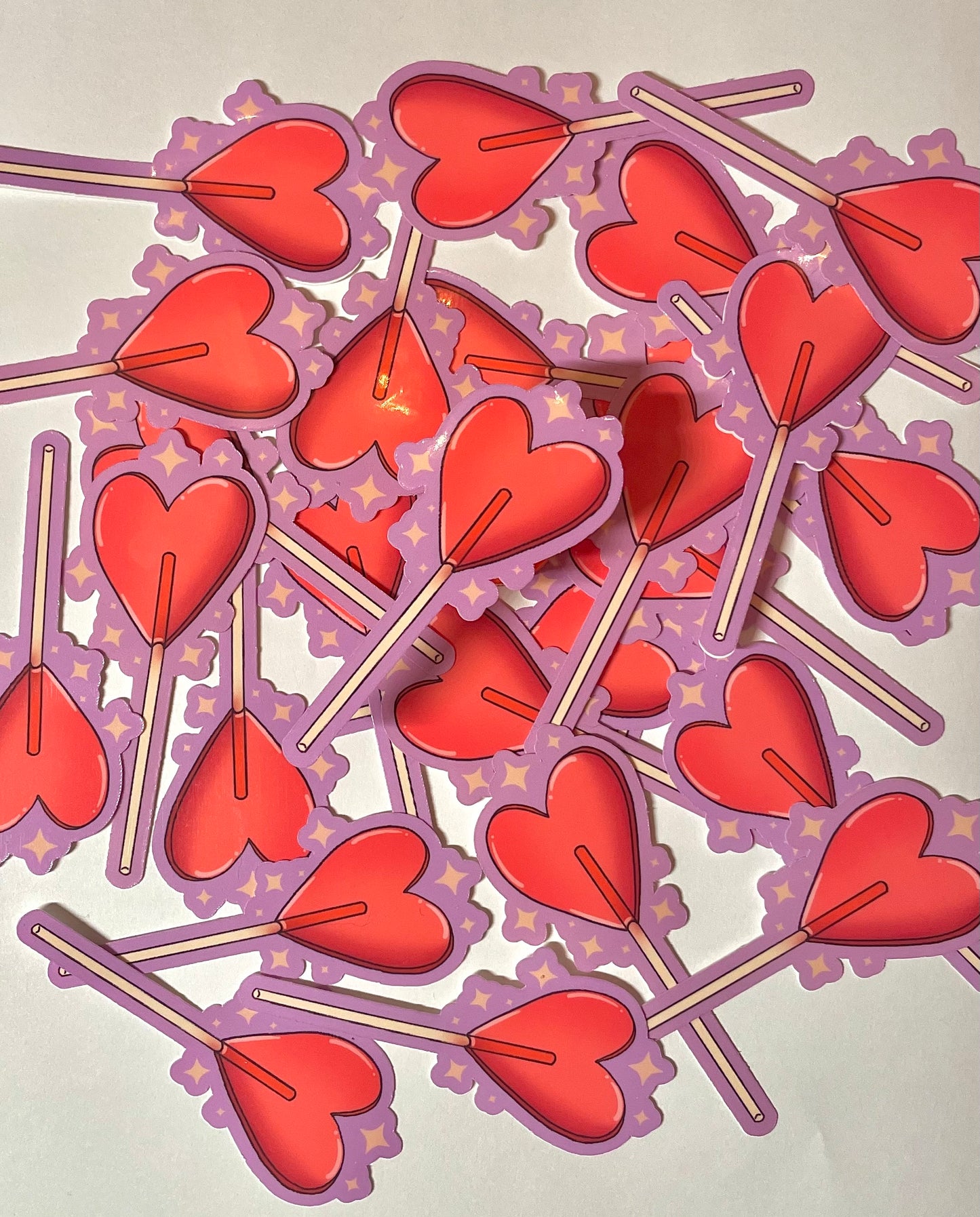 Heart Strawberry Lolipop Sticker