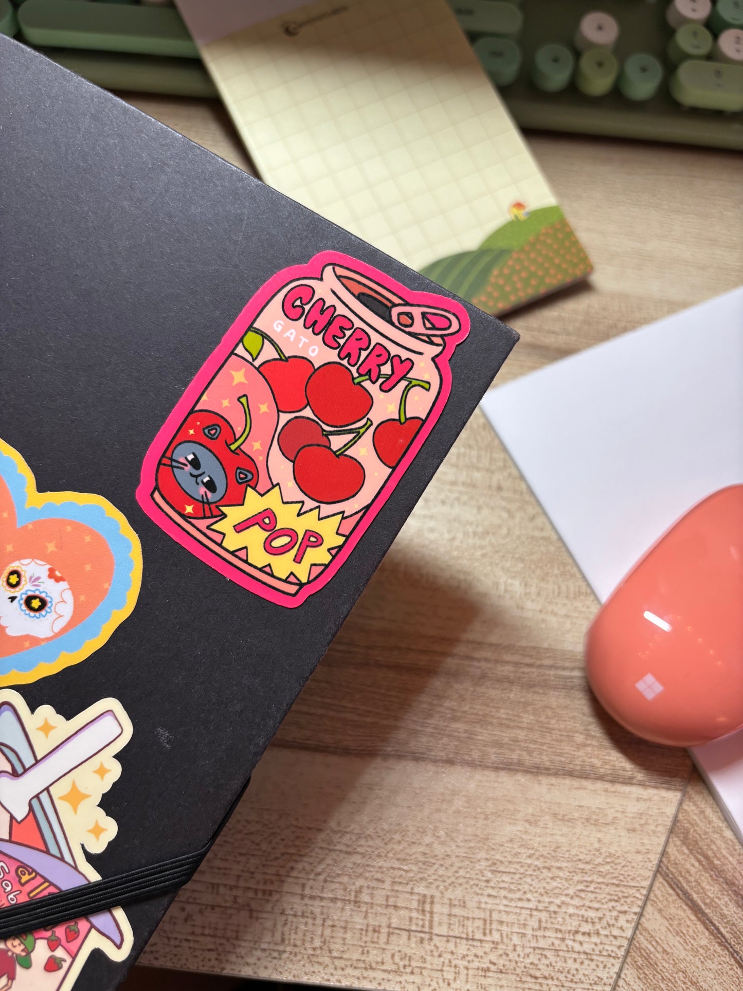 Cherry Gato Soda Pop Sticker