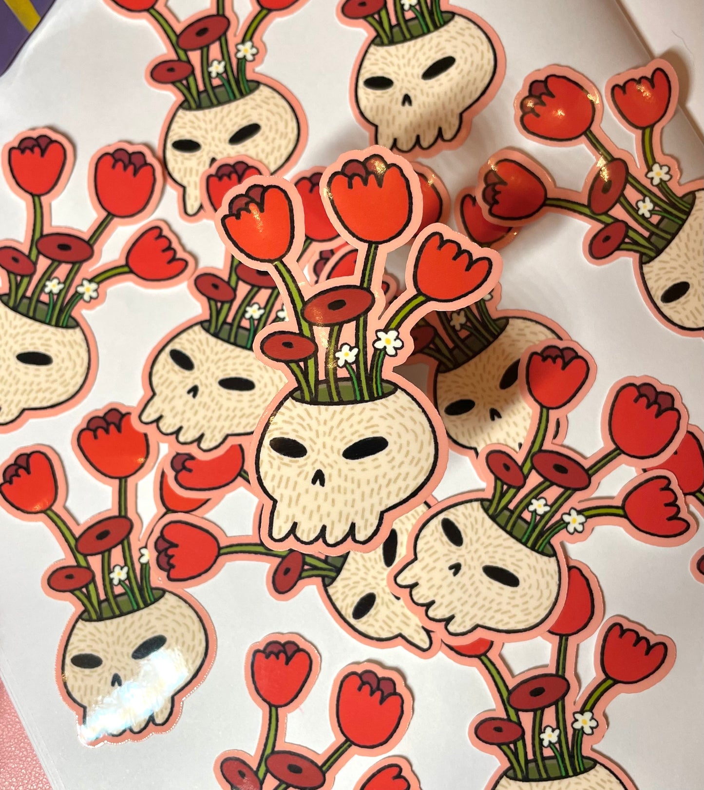 Flower Skull Sticker