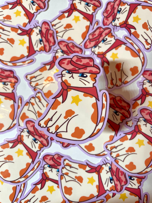 Cowgirl Cat Sticker