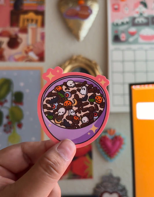 Spooky Sparkly Cereal Sticker