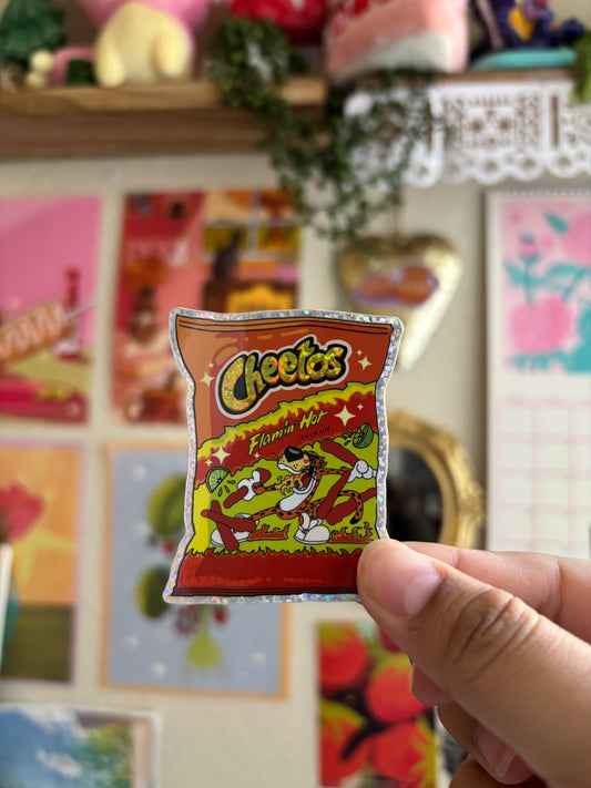Lime Hot Cheeeetos Glitter Sticker
