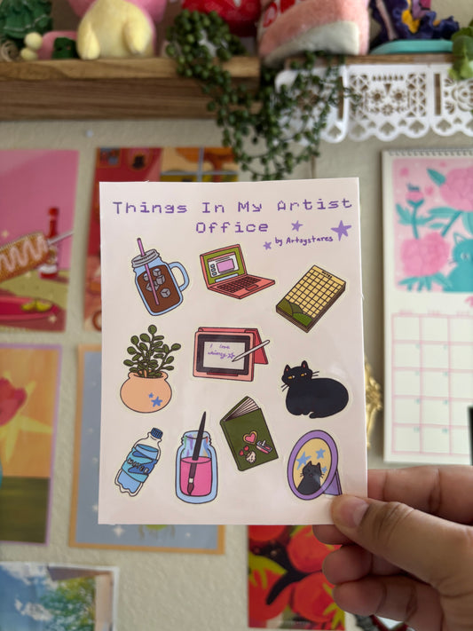 Things In My Artist Office Sticker Sheet