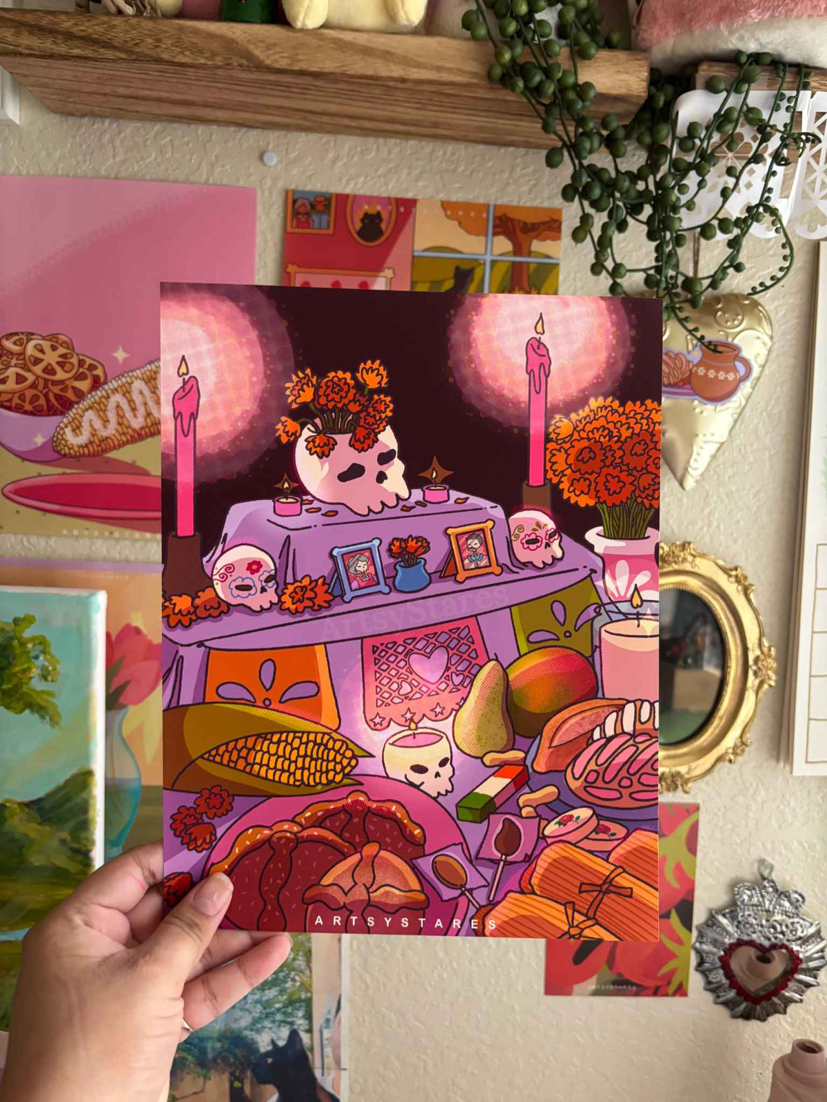 La Pink Ofrenda Art Print